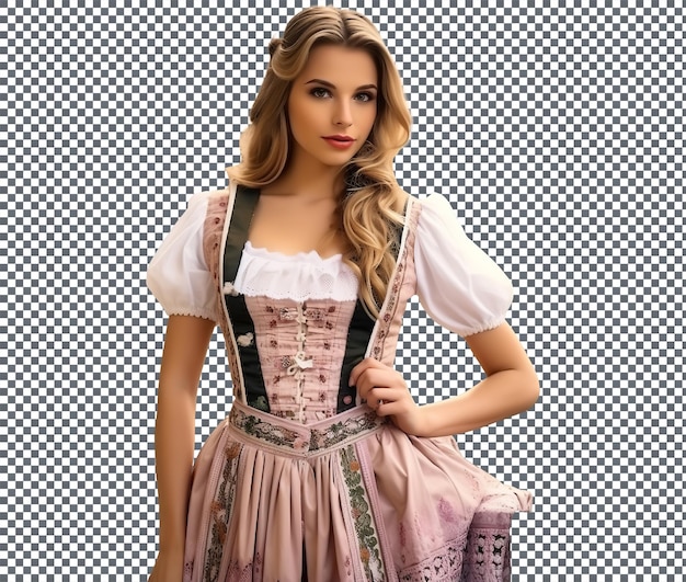 Magnífico corpo perfeito dirndl isolado em fundo transparente