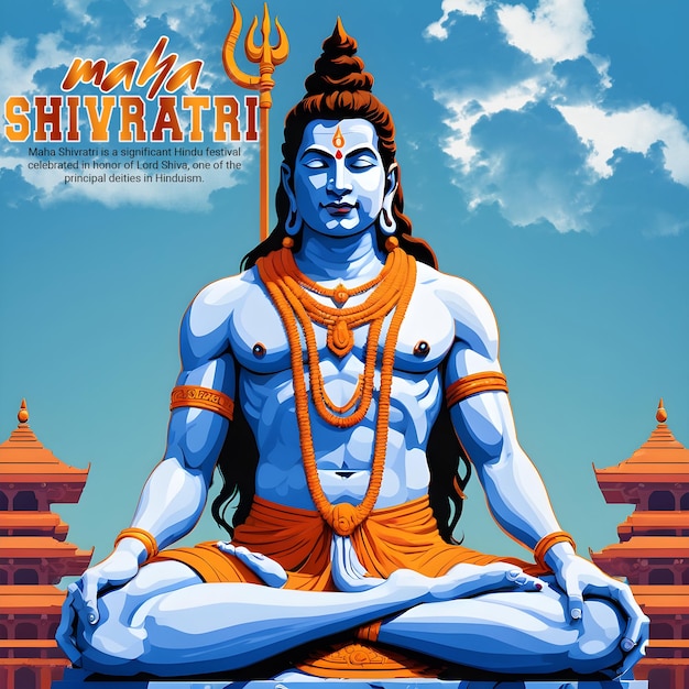 Maha Shivratri Lord Shiva soziale Medien Instagram Post Vorlage