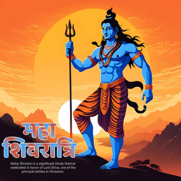 Maha Shivratri Lord Shiva soziale Medien Instagram Post Vorlage