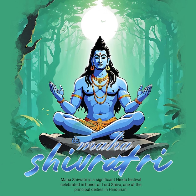 Maha Shivratri Lord Shiva soziale Medien Instagram Post Vorlage