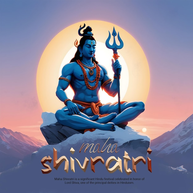 Maha Shivratri Lord Shiva soziale Medien Instagram Post Vorlage