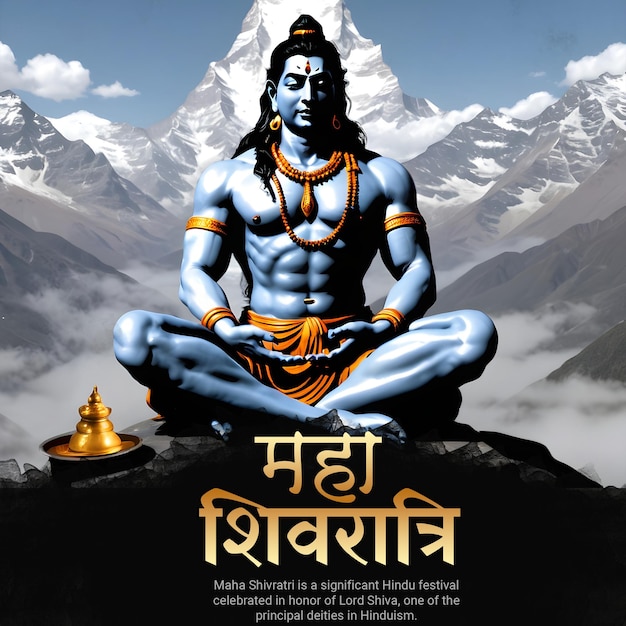 Maha Shivratri Lord Shiva soziale Medien Instagram Post Vorlage