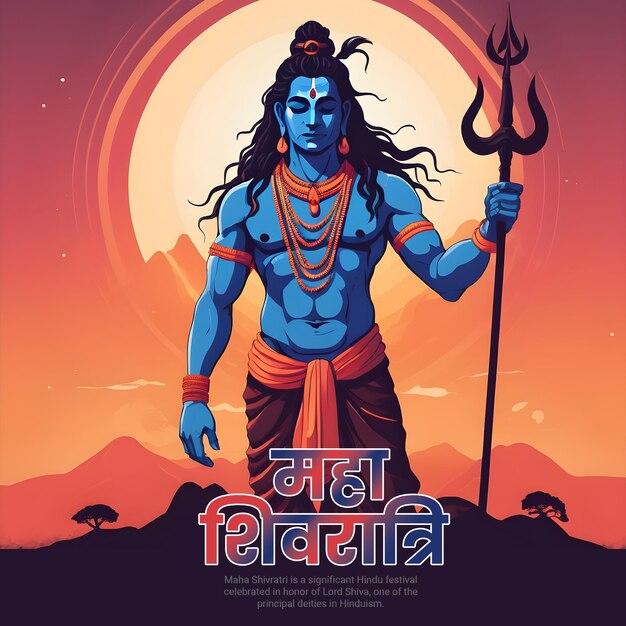 Maha Shivratri Lord Shiva soziale Medien Instagram Post Vorlage