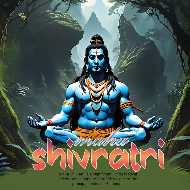 Maha Shivratri Lord Shiva soziale Medien Instagram Post Vorlage