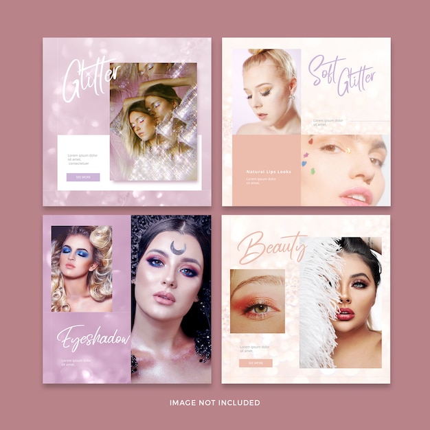 Makeup Banner Social Media Post Template Sammlung