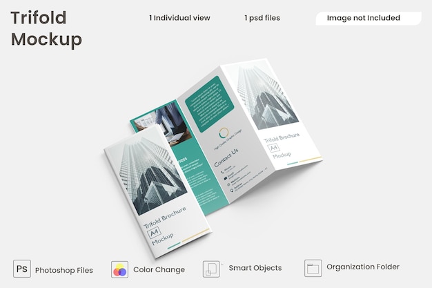 PSD maquete de brochura com três dobras premium psd
