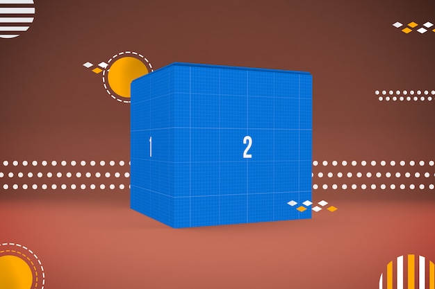 PSD maquete de caixa abstrata
