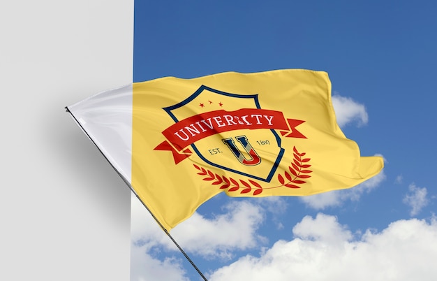 Maquete de conceito de bandeira de universidade