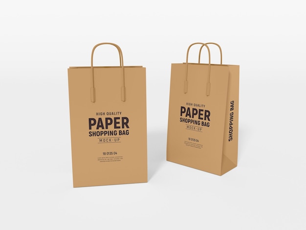 Maquete de marca de sacola de compras de papel kraft