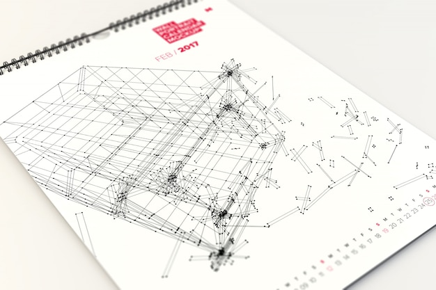 PSD maquette de calendrier mural