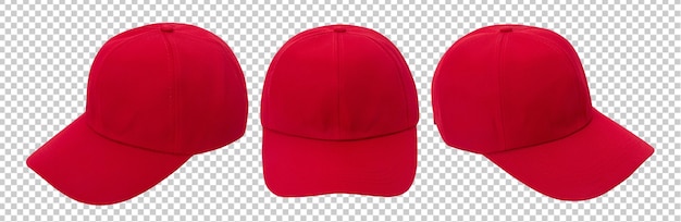 PSD maquette de casquette de baseball rouge isolée