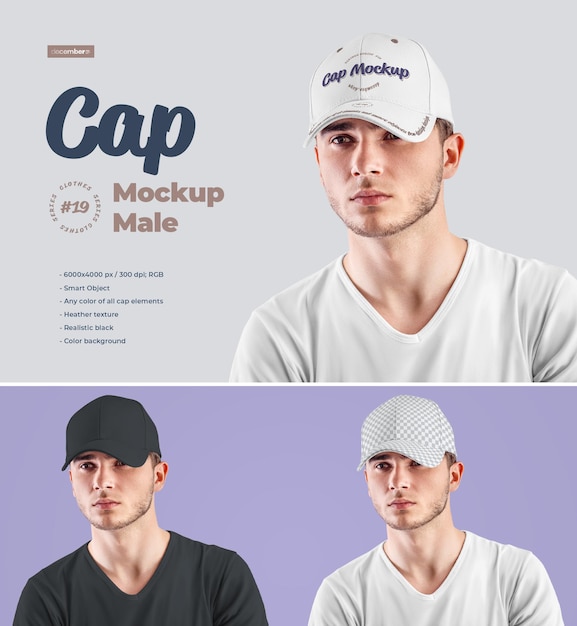 PSD maquette de casquette pour hommes