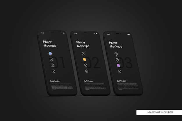 Maquette d'écran de téléphone portable noir