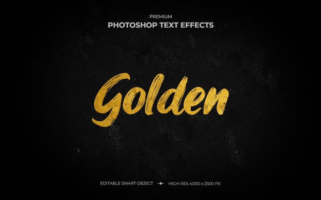 Maquette d'effet de texte Golden Brush