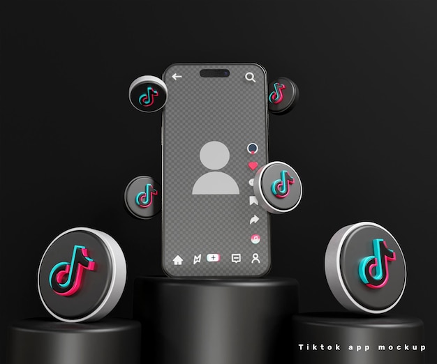 Maquette d'interface d'application TikTok ou conception de bannière marketing tiktok