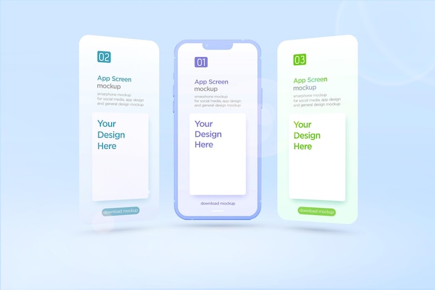 PSD maquette de présentation de l'application ui ux pour téléphone et écran