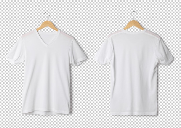 Maquette de t-shirt blanc suspendu modèle réaliste