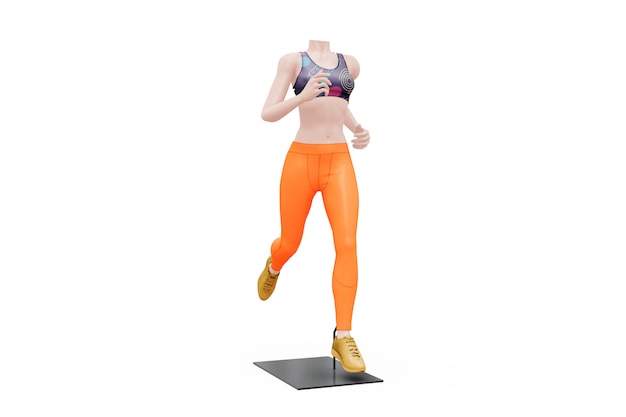 Maquette de tenue de sport féminin isolé