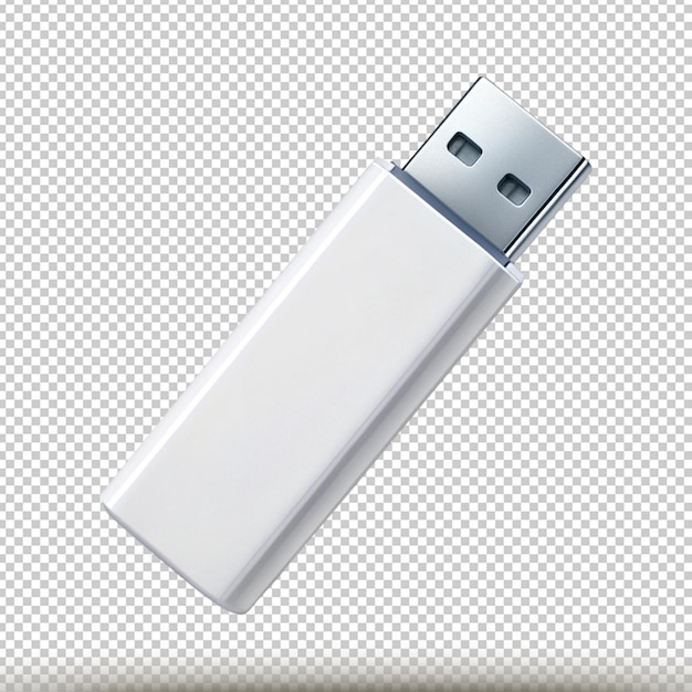 PSD marque de mock-up de clé usb isolée sur un fond transparent