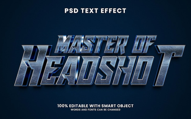 Master of headshot effetto testo 3d