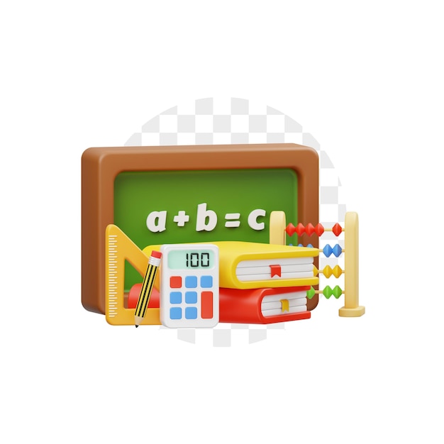 PSD mathematische bildung 3d-illustration