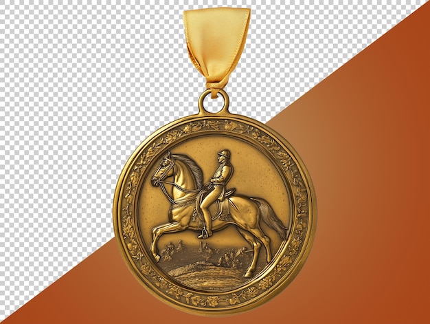 PSD medalha de ouro em relevo com fundo transparente