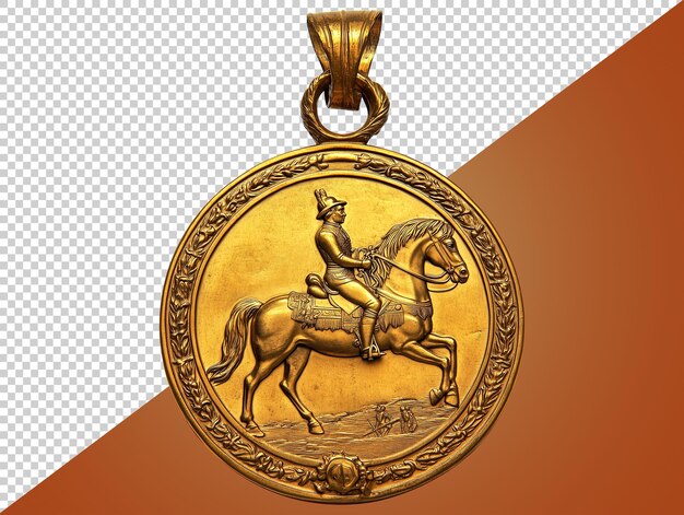 PSD medalha de ouro em relevo com fundo transparente