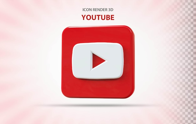 Médias sociaux Youtube icône rendu 3d