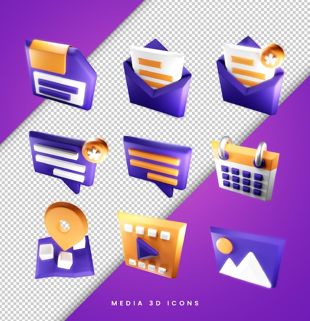 Medien-3D-Icons-Bundles