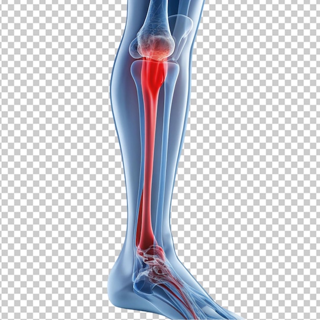 PSD medizinische röntgenbilder des beines mit blutgerinnsel ein röntgenbild auf durchsichtigem hintergrund