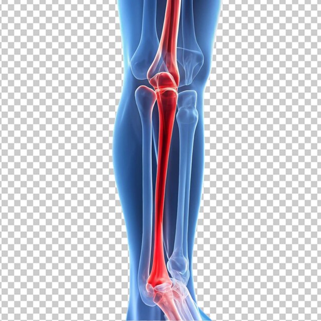PSD medizinische röntgenbilder des beines mit blutgerinnsel ein röntgenbild auf durchsichtigem hintergrund