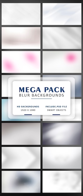 PSD mega pack d'abrégés brouillés minimaux blancs simples.