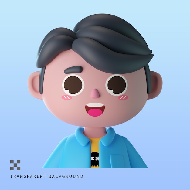 PSD menino avatar ilustração 3d