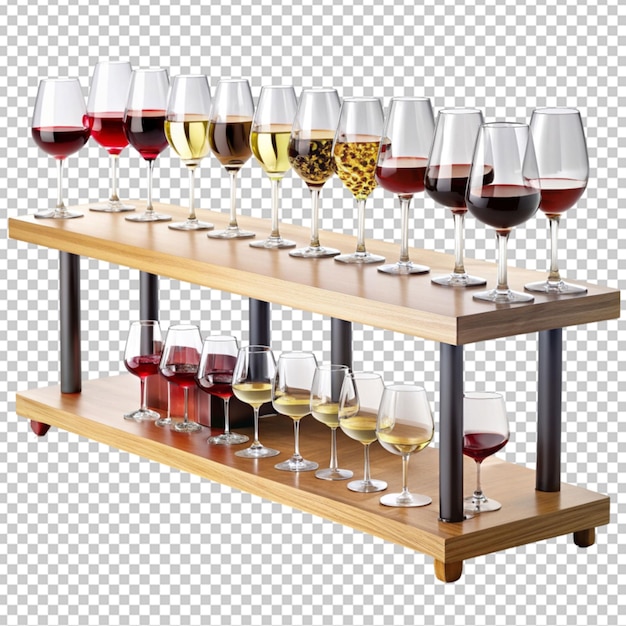 PSD mesa de degustação de vinho em fundo transparente