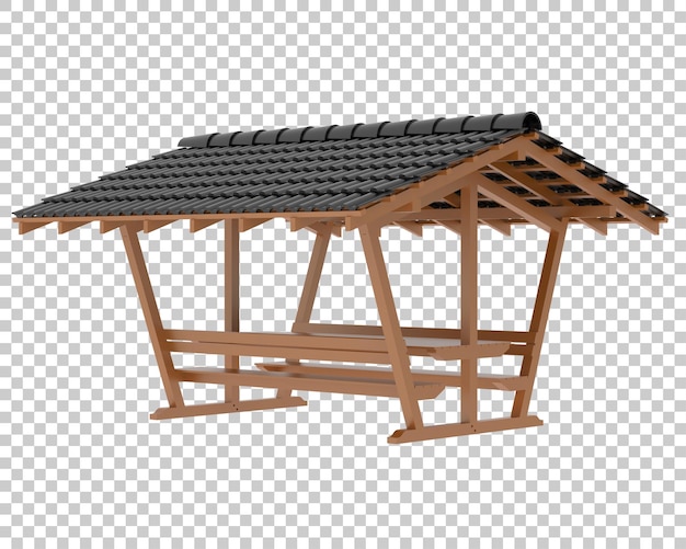 PSD mesa de jardim na ilustração de renderização 3d de fundo transparente