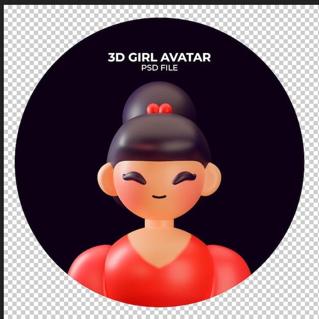 PSD minimalistischer 3d-avatar für süße mädchen