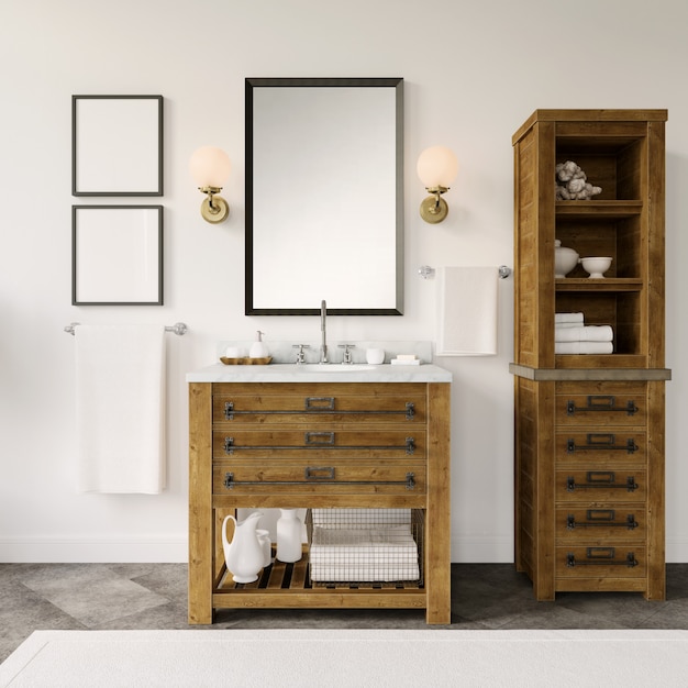 PSD mobilier de salle de bain moderne