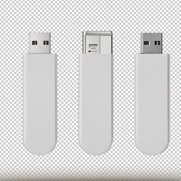 PSD mock-up de clé usb avec une marque isolée sur un fond transparent