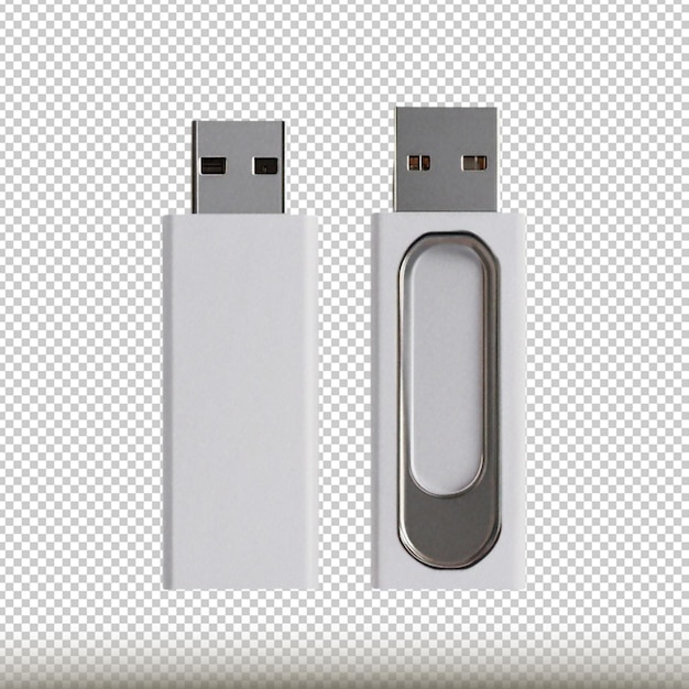 PSD mock-up de clé usb avec une marque isolée sur un fond transparent