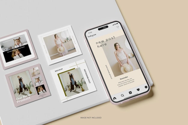 PSD mockup de postagem do instagram v2