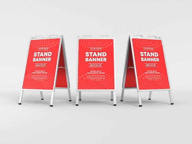 Mockup di banner per stand pubblicitari