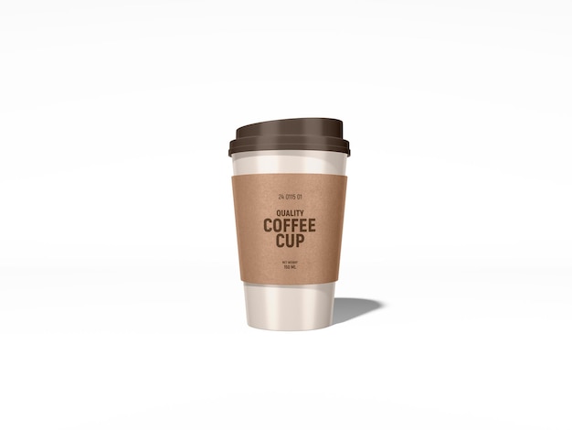 Mockup di branding per tazza da caffè in plastica lucida da asporto