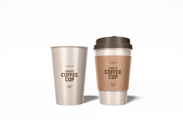 Mockup di branding per tazza da caffè in plastica lucida da asporto