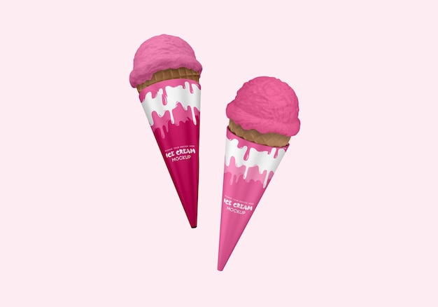 Mockup di cono gelato