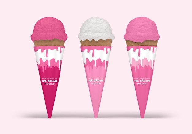 Mockup di cono gelato