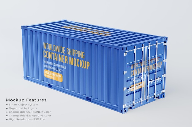 PSD mockup di container per la consegna in tutto il mondo