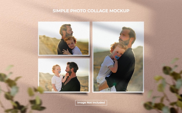 Mockup di design semplice e creativo per collage di foto