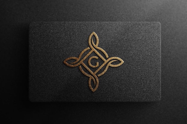 Mockup di logo di lusso su carta nera