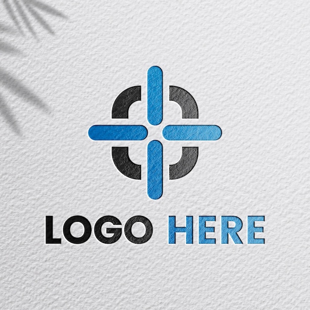 mockup di logo stampato su carta realistico