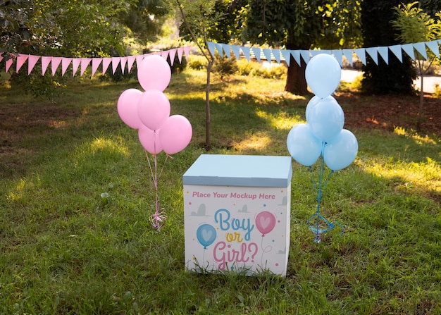 Mockup für eine Gender-Reveal-Party